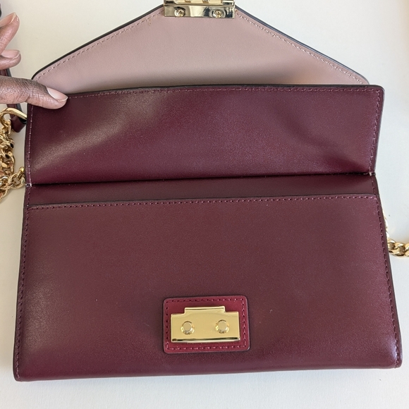 Michael Kors Sloan Convertible Color-Block Leather Chain Crossbody Wallet - Picture 11 of 15